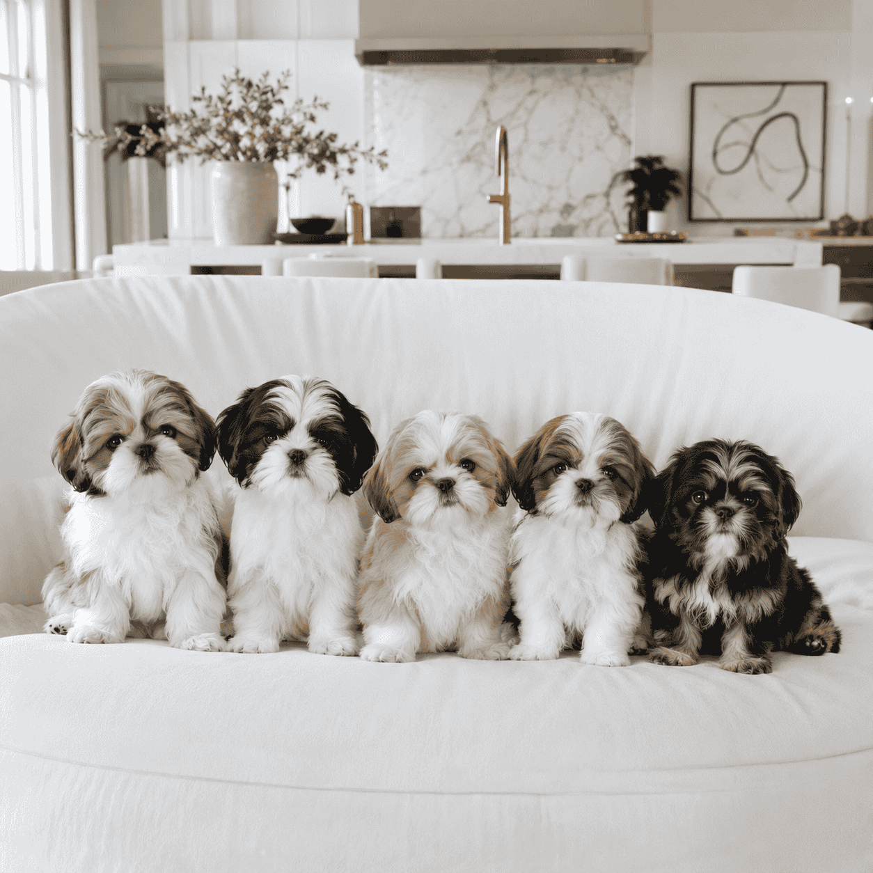 Royal Shihtzu team caring for Shih Tzu puppies